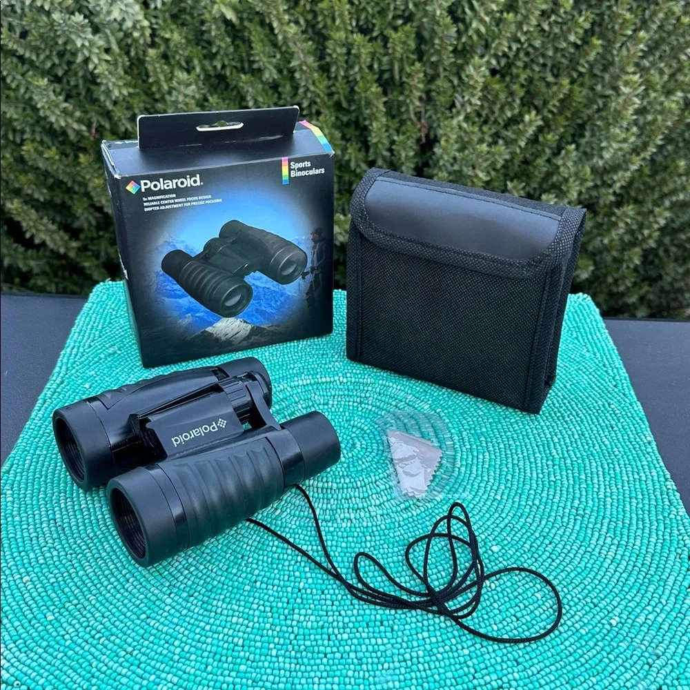 Polaroid Black Sports Binoculars with Blue Accents